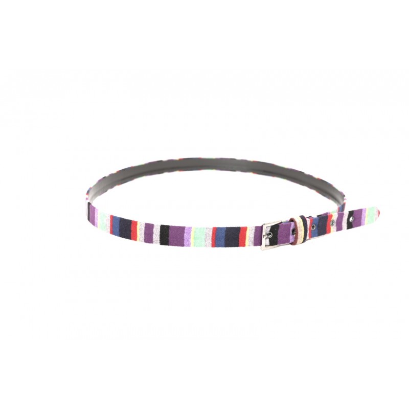 GALLO - Low colored stripet belt in fabric - Multicolour