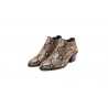 TOD'S - Leather Reptile printed Ankleboot  - Light Argyle
