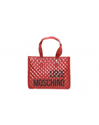 LOVE MOSCHINO - Borsa shopping in pelle trapuntata - Rosso