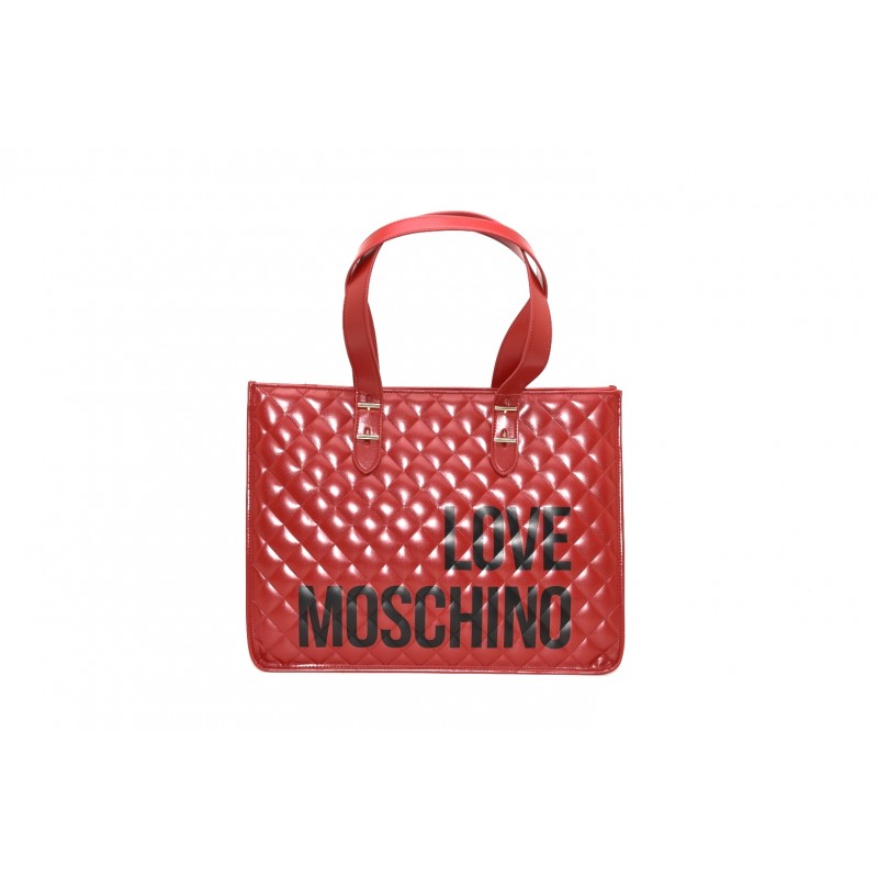 LOVE MOSCHINO - Borsa shopping in pelle trapuntata - Rosso