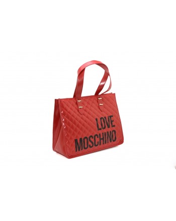 LOVE MOSCHINO - Shopping bag in quilted leather - Red