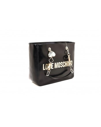 LOVE MOSCHINO -Leather   Shopping bag - Black