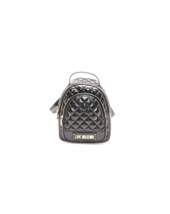 LOVE MOSCHINO - Quilted ecoleather backpack - Black