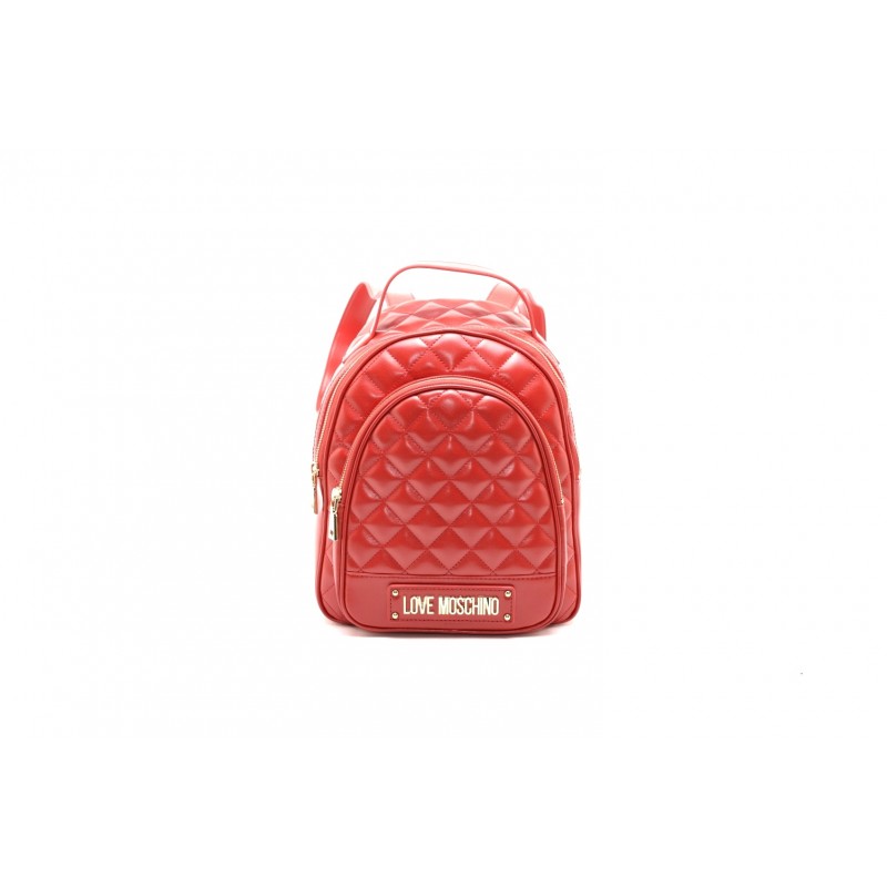 LOVE MOSCHINO - Quilted ecoleather backpack - Red