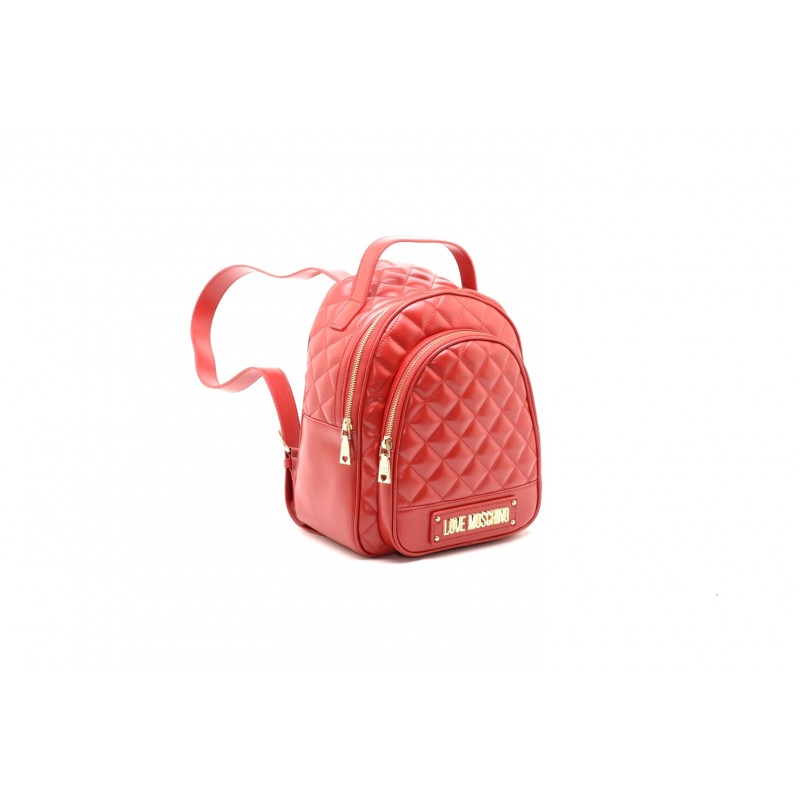 LOVE MOSCHINO - Quilted ecoleather backpack - Red