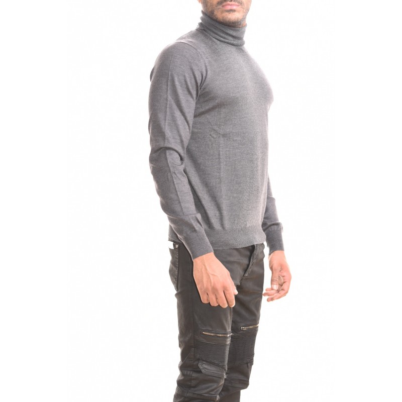 FAY - High neck sweater in wool - Grey