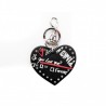 PINKO - CUORE DIVITAS Keychain in leather - Black/White/Red
