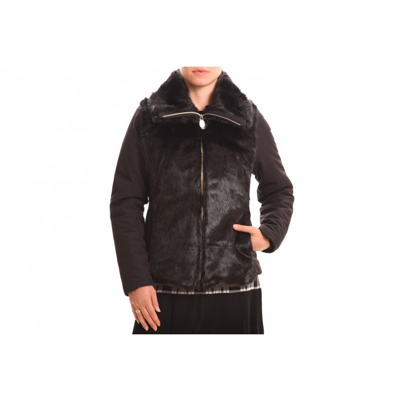 INVICTA - Woman jacket with Eco leather - Black/Black