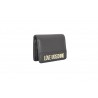 LOVE MOSCHINO - Leather wallet with logo - Black