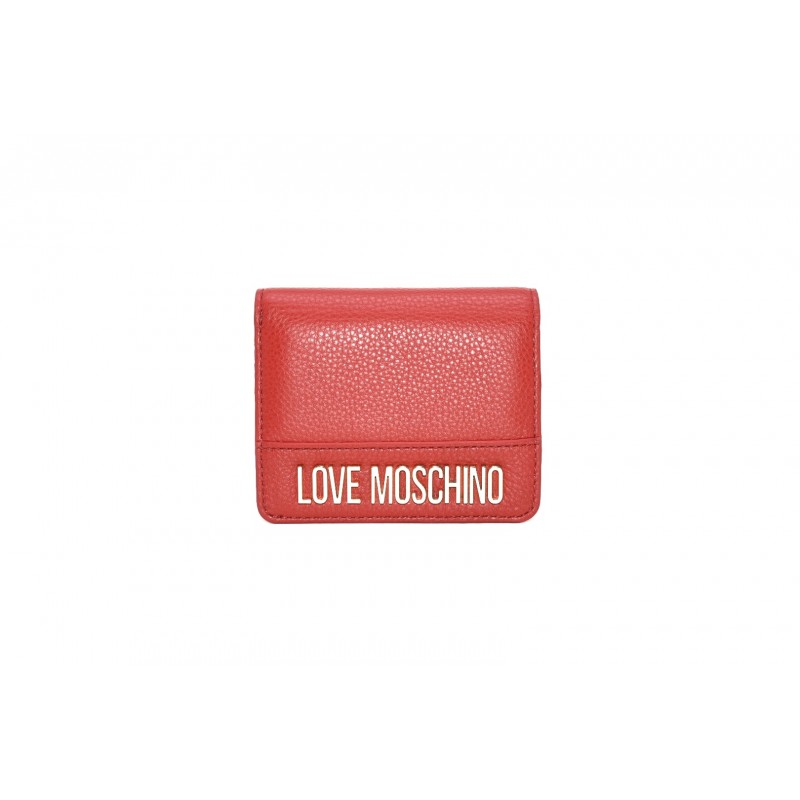 LOVE MOSCHINO - Portafoglio in pelle con Logo - Rosso