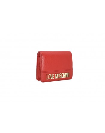 LOVE MOSCHINO - Leather wallet with logo - Red