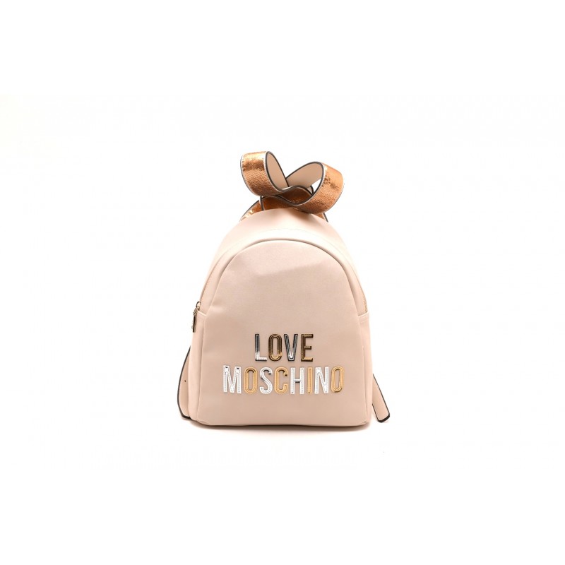 LOVE MOSCHINO - Backpack with embossed Logo print - Ivory